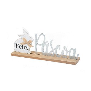 Placa Letreiro Decorativo Feliz Páscoa - Cromus - 01 un - Rizzo