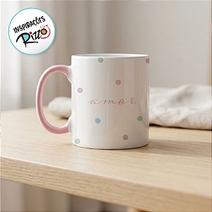 Caneca Color Dots Rosa Amor 300 mL - Cromus - 01 un - Rizzo