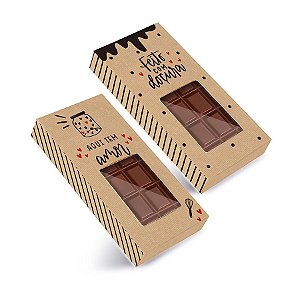 Caixa Tablete 200g Kraft Doçura 14,5x7,5x3,2cm - 10 Unidades - Cromus - Rizzo Embalagens