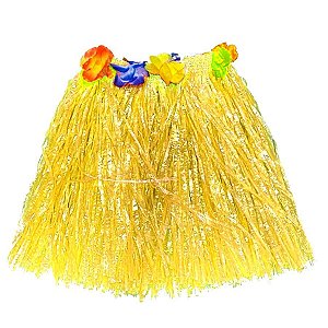 Saia Havaiana - Adereço de Carnaval  - Amarelo - 30cm -  ref:NYR 6950 - 01 unidade - Rizzo Embalagens
