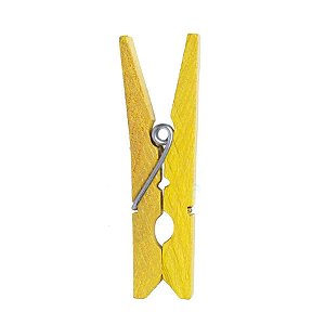 Mini Pregador Madeira Amarelo - 12 Un - Artegift - Rizzo