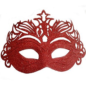 Máscara de Carnaval Glitter e Estrelas Mod 6804 - Vermelho - 01 unidade - Rizzo