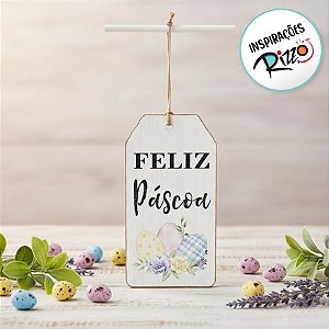 Enfeite para Pendurar TAG - Branco - 20cm - 01 unidade - Cromus Páscoa - Rizzo