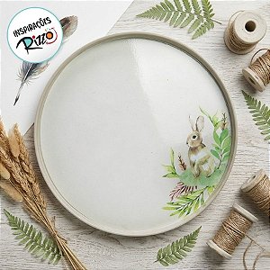 Bandeja Redonda - Collection Natural Páscoa - Bege - 01 unidade - Cromus - Rizzo