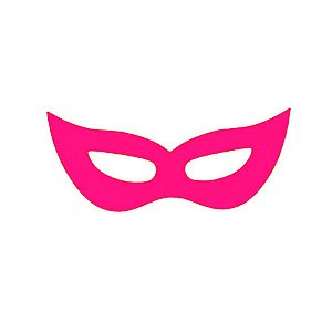 Máscara de Carnaval em Papel - Gatinho - Rosa Neon - Mod 6943 - 12 unidades - Rizzo