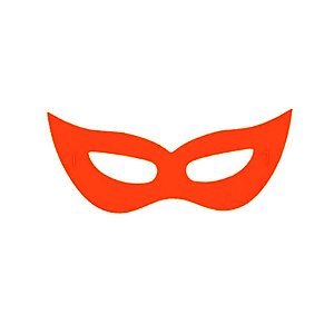 Máscara de Carnaval em Papel - Gatinho - Laranja Neon - Mod 6943 - 12 unidades - Rizzo