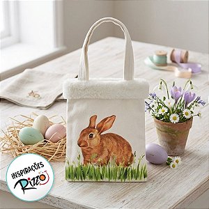 Bolsinha com Alça Coelho Marrom Rústico - 1 unidade - Cromus - Rizzo Embalagens