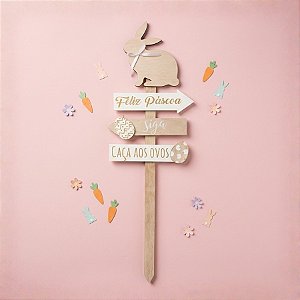 Placa Indicação com Coelho Cru/Branco - 1 unidade - Cromus - Rizzo