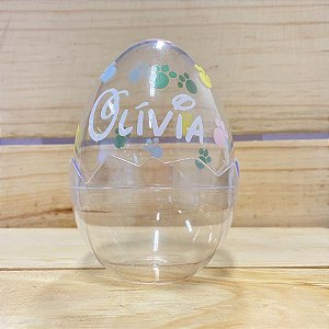 Ovo Acrílico Personalizado Patas de Coelho Transparente P - 01 unidade - Rizzo