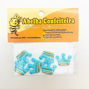 Mini Confeito - Coroa Azul - 6 Unidades - Abelha Confeiteira - Rizzo