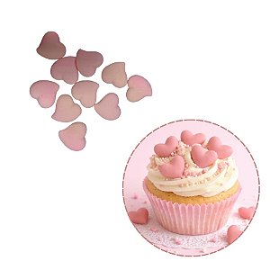 Mini Confeito - Coração Rosa Pequeno - 10 Unidades - Abelha Confeiteira - Rizzo