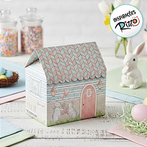 Caixa Casinha Coelhos Apaixonados - 5 unidades - Decora Festas Ltda - Rizzo