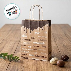 Sacola de Papel 23,5x17x28cm - Páscoa Palavras - Ref 6598 - 10 unidades - WMA - Rizzo