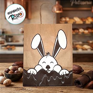 Sacola de Papel Páscoa Coelho Ref 6567 - 23,5x17x28cm - 10 unidades - WMA - Rizzo Embalagens