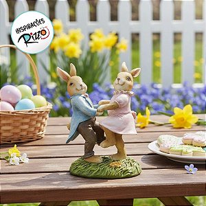 Casal Coelhos 14 cm - 1 unidade - Rizzo Embalagens