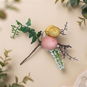 Galho Pick Decorativo de Páscoa com Ovo - 21cm - 1 unidade - Rizzo