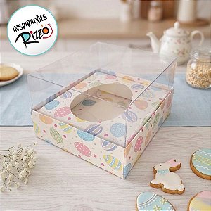 Caixa para Meio Ovo de 100g - 15x13x6,5cm - Ovos Coloridos - 5 unidades - ASSK - Rizzo