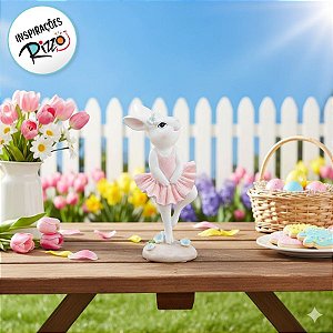 Coelha Decorativa de Resina Bailarina - Flower - 1 unidade - Cromus - Rizzo