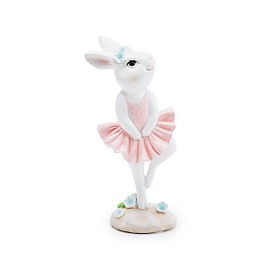 Coelha Decorativa de Resina Bailarina - Flower - 1 unidade - Cromus - Rizzo