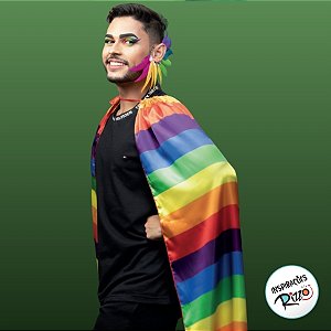 Adereço de Carnaval - Capa Arco-Íris - 95cm - 01 unidade - Cromus - Rizzo