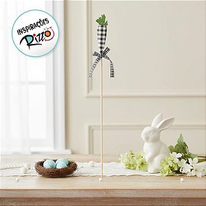 Pick Decorativo de Páscoa - Cenoura Xadrez - 1 unidade - Cromus - Rizzo