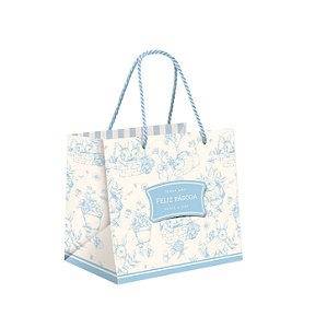 Sacola Premium Clássico Frânces Azul 22x16,5x20cm - 01 Unidade - Cromus - Rizzo