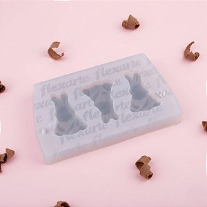 Molde de Silicone Páscoa para Fins Alimentícios Coelho com Cenoura - Ref 734 - 1 unidade - Flexarte - Rizzo