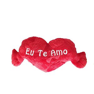 Almofada Coração Pelúcia - Eu te Amo - Modelo 1 - G - 1 unidade - Fizzy - Rizzo Embalagens