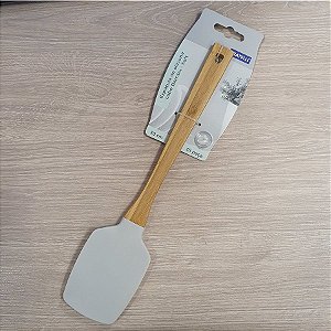 Espátula de Silicone Cabo de Bambu Soft 30 cm - Cinza - 1 unidade - Fratelli - Rizzo