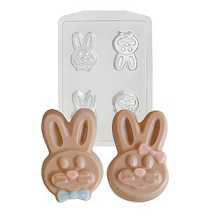 Forma de Acetato Especial - Rostos de Coelho - Ref. FP204 - 1 unidade - Crystal - Rizzo