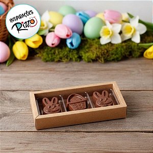 Caixa Trio para Doces de Páscoa Kraft - 5 unidades - Crystal - Rizzo