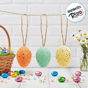 Saco de Ovinhos de Páscoa Decorativos Sortidos Laranja Verde e Amarelo - 9un - Cromus - Rizzo