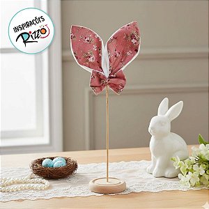 Pick Decorativo de Páscoa - Orelhas Florais - Rosa - 1 unidade - Cromus -