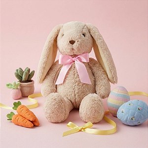 Coelho Pelúcia de Páscoa Rosa Tamanho M - 1 unidade - Cromus -