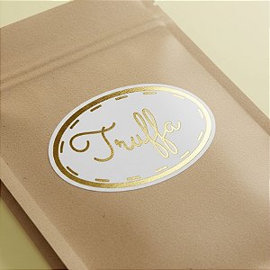 Adesivo "Truffa" - Ref.2011 - Hot Stamping - Dourado - 100 unidades - Stickr - Rizzo