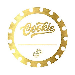 Adesivo "Cookie" - Ref.2010 - Hot Stamping - Dourado - 50 unidades - Stickr - Rizzo