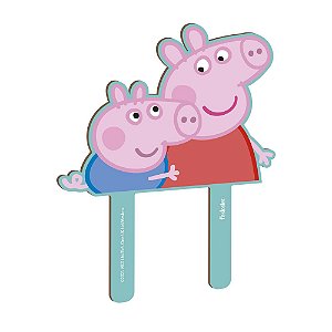 Topo Para Bolo MDF Peppa Pig - 1 Unidade - Festcolor - Rizzo Embalagens.