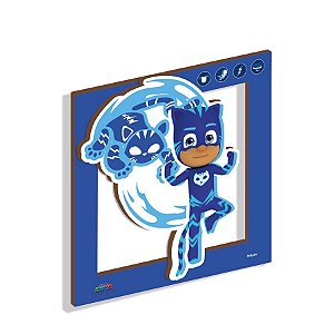Quadro Decorativo em MDF - Menino Gato PJ Masks - 1 unidade - Festcolor - Rizzo Embalagens