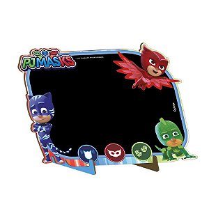 Lousa Decorada em MDF Grande - PJ Masks - 1 unidade - Festcolor - Rizzo Embalagens