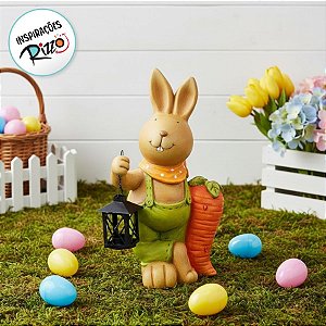 Coelho Cenoura/Lanterna Cerâmica - 1 Unidade - Cromus