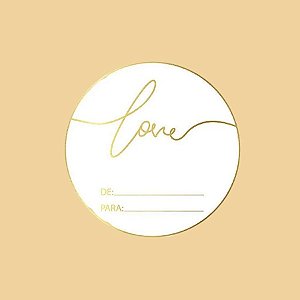 Adesivo "Love - De/para" - Ref.2021 - Hot Stamping - Dourado - 50 unidades - Stickr - Rizzo