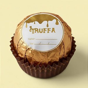 Adesivo "Truffa Wonka com Validade" - Ref.2008 - Hot Stamping - Dourado - 50 unidades - Stickr - Rizzo