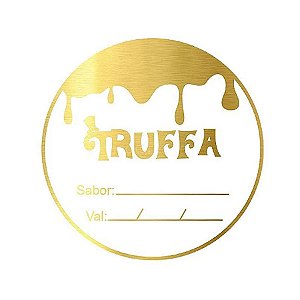 Adesivo "Truffa Wonka com Validade" - Ref.2008 - Hot Stamping - Dourado - 50 unidades - Stickr - Rizzo