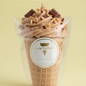 Adesivo "Cone Trufado com Validade" - Ref.2004 - Hot Stamping - Dourado - 50 unidades - Stickr - Rizzo