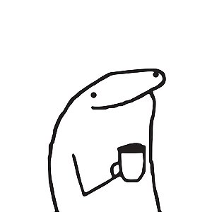 Transfer Vinílico Flork Meme - Bebendo Café - 01 unidade - Rizzo Embalagens