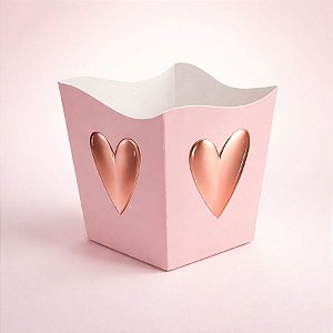 Cachepot de Papel Cartão Romântico Rose Gold - 10 unidades - Cromus -