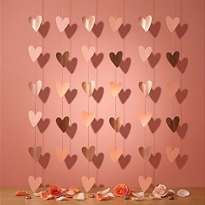 Cortina Decorativa Rose Gold Romântico em 6 cordões - 1 unidade - Cromus -