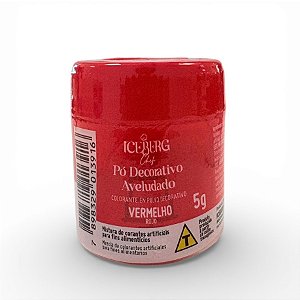 Corante em Pó Aveludado Vermelho - 1 Unidade - 5g - Iceberg