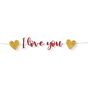 Faixa Decorativa - I Love You - 100x16,5cm - 1 Unidade - Cromus - Rizzo