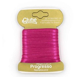 Fita em Cetim - Cor 303 Pink - 10 m x 4 mm - 1 unidade - Fitas Progresso - Rizzo Embalagens